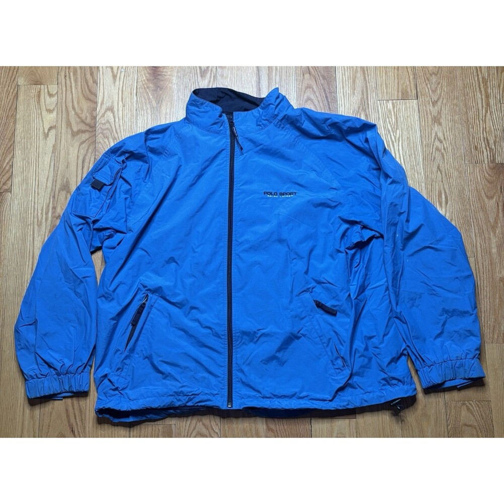Polo Sport Ralph Lauren Jacket Mens XXL Blue Full Zip Windbreaker Vintage Rain